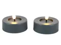 Produktbild: Countryfield LED-Kerze (2-tlg), Teelichter outdoor grau 3D-Flamme Timer 6,5x5,2cm