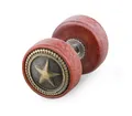 Produktbild: Taffstyle Piercing-Set Piercing Plug Holz Anker/Oktopus/Totenkopf/Stern, Runde Ohrring Fake Ohr Flesh Tunnel Kreis Platte Stecker Braun Gold