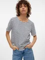 Produktbild: Vero Moda Rundhalsshirt VMABBY SS ZIP TOP JRS NOOS Materialmix, regular fit