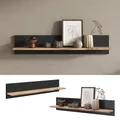 Produktbild: Wandregal Amber Eiche Wotan Anthrazit 100 x 20 cm Wandhalterung Vicco