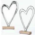 Produktbild: 2er Set Herz Dekoaufsteller Dekoobjekt Silber Amour -12-