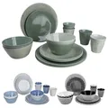 Produktbild: BO-CAMP Melamin Campinggeschirr Set Mix&Match Essgeschirr Teller Becher 16tlg Farbe: schwarz