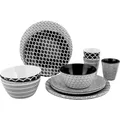 Produktbild: Bo-Camp Melamin Campinggeschirr Set Mix&Match Essgeschirr Teller Becher 16tlg schwarz