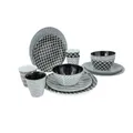 Produktbild: Bo-Camp Mix & Match Geschirrset, 16-teilig, schwarz/weiß
