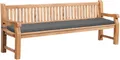 Produktbild: CLP Gartenbank wetterfest Jackson mit Sitzkissen Teakholz Bank mit Rückenlehne 2 bis 3 Sitzer robust und pflegeleicht Holzbank für Terrasse, Farbe:dunkelgrau, Größe:226x48x8 cm