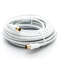 Produktbild: Premium X 15m Antennenkabel TV Anschlusskabel HDTV Full HD, 4K Koaxial-Kabel - Vollmetall-Stecker auf IEC-Buchse für digitales Fernsehen und Radio - DVB-T/T2, DVB-C, DVB-S/S2 - Weiß