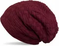 Produktbild: styleBREAKER Strickmütze Feinstrick Beanie mit Flecht Muster und Teddyfleece (1-St)