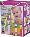 Produktbild: Eichhorn 100088021 60 Bunte und naturfarbene Holzbausteine in der Aufbewahrungsbox mit Kordel und Sortierdeckel, FSC 100 Prozent zertifiziertes Buchenholz, für Kinder ab einem Jahr
