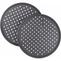 Produktbild: Relaxdays Pizzablech 2er Set Carbonstahl Grau Antihaftbeschichtet 1 cm x ø 32 cm 250 g