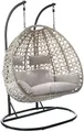 Produktbild: Kobolo Hängesessel TWO Polyrattan Gestell und Kissen - zwei Personen (1 Stück, mit Gestell), hochwertiges Polyrattan