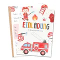 Produktbild: MeinBaby123® 10 Einladungskarten Kindergeburtstag Jungs | Feuerwehr Geburtstagseinladungen für Kinder | Feuerwehr Einladungskarten | inkl. 10 Briefumschläge | Premium Qualität (Feuerwehr V3)