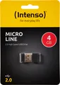 Produktbild: Intenso USB 2.0 Stick 4GB, Micro Line, schwarz (R) 16.5MB/s, (W) 6.5MB/s, Retail-Blister 3500450