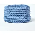 Produktbild: Gestrickter Aufbewahrungskorb, 100% Baumwolle Blau - 37 X 21 Cm - Homescapes