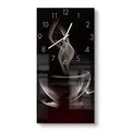 Produktbild: DEQORI Glasuhr | horizontal 30x60 cm | Motiv Tasse aus Kaffeedampf | große XXL Design Uhr aus Glas | leise Wanduhr für Wohnzimmer & Küche | moderne Hingucker Uhr für die Wand