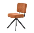 Produktbild: Polsterstuhl drehbar 1 Stück 4-Fuß-Gestell Metall Schwarz / Chenille Orange
