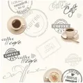 Produktbild: Profhome Vinyltapete 943081-GU Küchen Bad Tapete Grafisch matt creme beige braun 5,33 m2, leicht strukturiert, matt, (1 Rolle, 5,33 qm), Vinyltapete in beige beige 0.53 m x 10.05 m