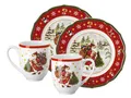 Produktbild: Hutschenreuther Happy Wintertime 4tlg Set Rot Geschirr Porzellan Weihnachten