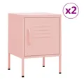Produktbild: vidaXL Nachttisch Nachttische 2 Stk Rosa 35x35x51 cm Stahl