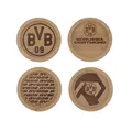 Produktbild: Borussia Dortmund Holz-Untersetzer, 4er-Set, 10 x 10 x 1 cm