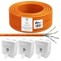 Produktbild: 100m Cat7 Netzwerkkabel 3x Netzwerkdose Cat6a Dose Lan Cat 7 Kabel Verlegekabel