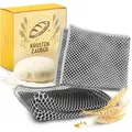 Produktbild: KRUSTENZAUBER 2er Set Teigreinigungstuch für hartnäckige Teigrückständen beim Brot backen, Teigentferner als Brot-backen Zubehör, Teigtuch - Grau