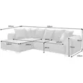 Produktbild: riess-ambiente Modernes XXL Ecksofa DECADENCIA 320cm silbergrau Samt inklusive Kissen Eckcouch Couch Sofa - Grau