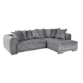 Produktbild: Riess Ambiente Modernes XXL Ecksofa DECADENCIA 319cm Silbergrau Samt inkl. Kissen Eckcouch Sofa mit Samtbezug Couch