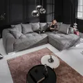 Produktbild: Modernes XXL Ecksofa DECADENCIA 320cm silbergrau Samt Bigsofa inkl. Kissen