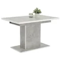 Produktbild: Esstisch - Betonoptik-weiß - ausziehbar bis 160 cm Esszimmertisch Küchentisch