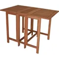 Produktbild: DEGAMO Balkontisch Doppel Klappentisch Gartentisch 107x65x74cm rechteckig, Eukalyptus Holz geölt - Braun