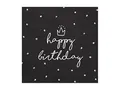 Produktbild: PartyDeco Servietten Happy Birthday schwarz 33x33cm/20St.