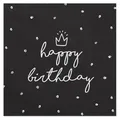 Produktbild: 20 Stück Papierservietten in Schwarz mit Aufschrift Happy Birthday 3-lagig Party