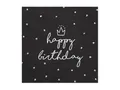 Produktbild: 20 Papier Servietten Happy Birthday Tischdeko Geburtstag Party Schwarz Weiß