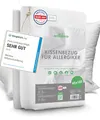 Produktbild: Welldora ǀ Premium Milbenbezug Kissen 45x135 ǀ Allergiker Kissenbezug fachärztlich getestet ǀ Encasing mit Reissverschluss ǀ Allergiker Bettwäsche
