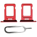 Produktbild: iPHONE 12 SIM KARTEN HALTER TRAY ADAPTER FACH STECKER SLOT CARD + NADEL PRODUCT RED ROT - Rot