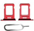 Produktbild: IS-TECK SIM-Kartenhalter Ersatz SIM-Tray Kompatibel mit iPhone 12 inklusive SIM-Nadel SIM-Kartensteckplatz (Product Red)
