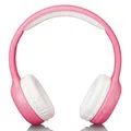 Produktbild: LENCO HPB-110PK Kinder Bluetooth Kopfhörer pink Freisprechfunktion mit Stickern