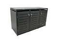 Produktbild: DEGAMO Mülltonnenbox 175x62x102cm für 3x Tonnen 120 Liter, Stahl anthrazit
