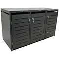 Produktbild: Mülltonnenbox 3-er Mülltonnenhaus 3x kleine Tonne 120 Liter 175x62x102cm, grau