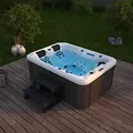 Produktbild: Home Deluxe - Outdoor Whirlpool Beach - Mit Treppe Und Thermoabdeckung Ausstattung Mit Treppe Und Thermoabdeckung Whirlpool Outdoor Saunaofen Holz