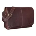 Produktbild: STILORD 'Alex' Vintage Ledertasche Männer Frauen Businesstasche zum Umhängen 15,6 Zoll Laptoptasche Aktentasche Unitasche Umhängetasche Leder, Farbe:maraska - dunkelbraun