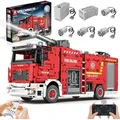 Produktbild: Reobrix 22008 Feuerwehrauto 2.888 Teile Technik Feuerwehr RC-Control ferngesteuert Klemmbausteine Wasser-Spritz-Funktion Bausteine