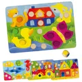 Produktbild: Goki Farbwürfelspiel 77 Holzteile Farben Lernspiel Holztafel Farbenspiel neu OVP