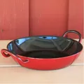 Produktbild: Riess Emaille Schlemmerpfanne 24 cm rot Pfanne Servierpfanne Griff Induktion