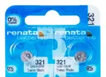 Produktbild: 2 x RENATA Uhrenbatterie 321 für Armbanduhr Knopfzelle SR 616 V321 SR616SW