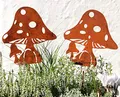 Produktbild: LB H&F Lilienburg Roststecker Herbst Herbstdeko Gartendeko Gartenstecker Rost Metall Dekofigur Gartenfigur Rostfigur (Pilz Set)