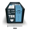Produktbild: TOX Holzbauschrauben TIMBR TK 8,0 x 300 mm, blau verzinkt mit Tellerkopf, TX40, Schrauben für leichtes Eindrehen und hohe Tragfähigkeit im Holzbau, 50 Stück im Karton, inkl. 1x Bit, 1120804180300