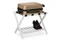 Produktbild: relaxdays Ablagetisch Kofferständer klappbar mit 2 Ablagen, weiß