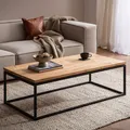Produktbild: Couchtisch Akazie Massivholz 120cm Wohnzimmertisch rechteckig Industrial Design