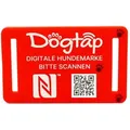 Produktbild: NFC21 Hunde-Halsband Digitale Hundemarke DOGTAP Light, Silikon, mit NFC-Chip und QR-Code für Kontaktdaten und Steckbrief, wasserfest rot Big (67 x 40 mm)